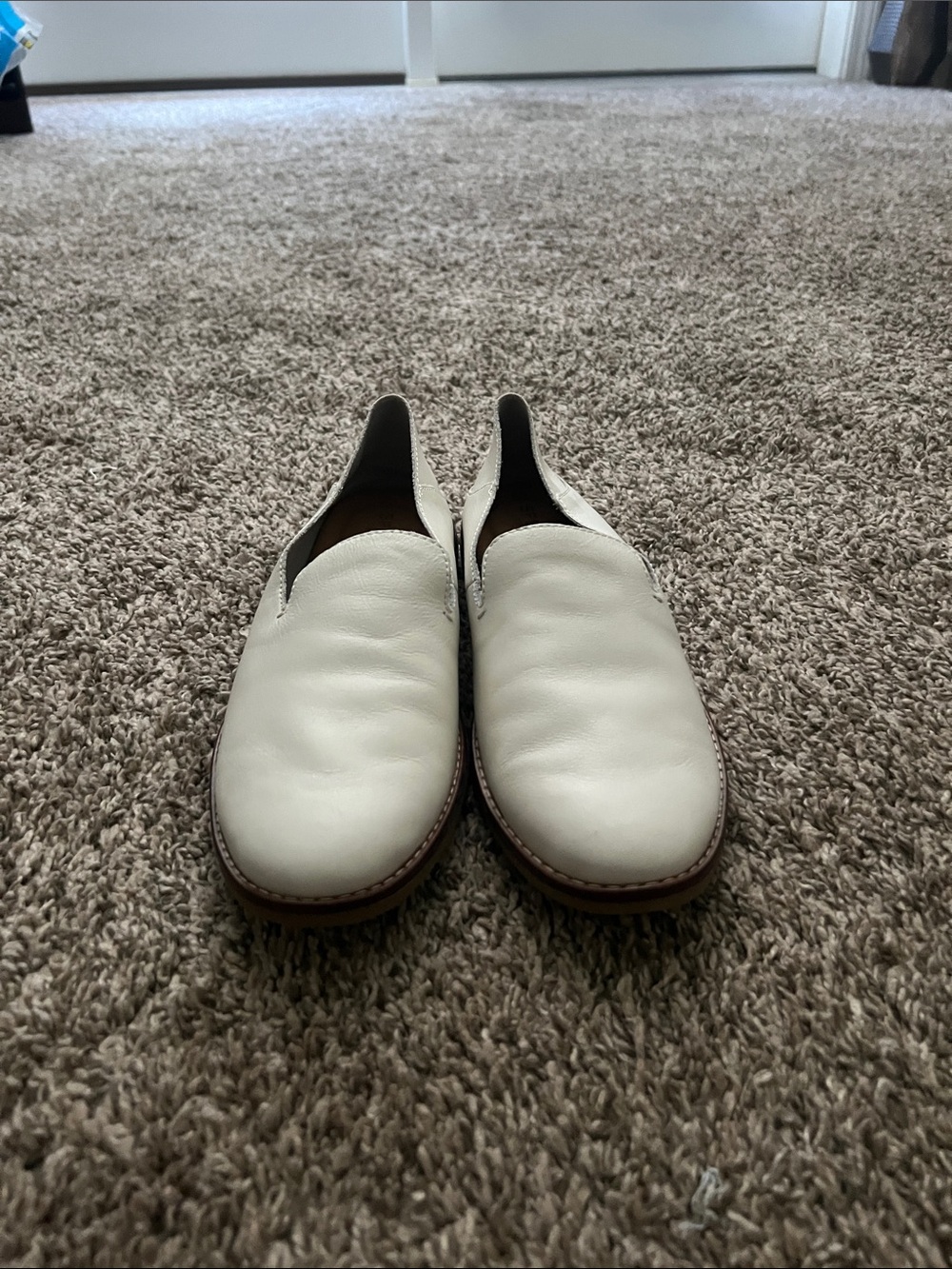 Sperry White Leather Slip-On Loafers